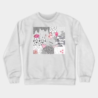 black pink white vsco collage Crewneck Sweatshirt